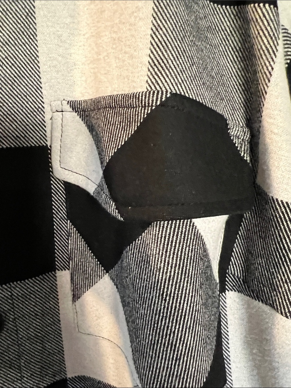 torrid Black, White & Gray Plaid Hooded Toggle Coat - Picture 4 of 7
